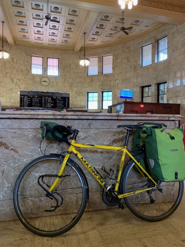 Loaded touring bicycle